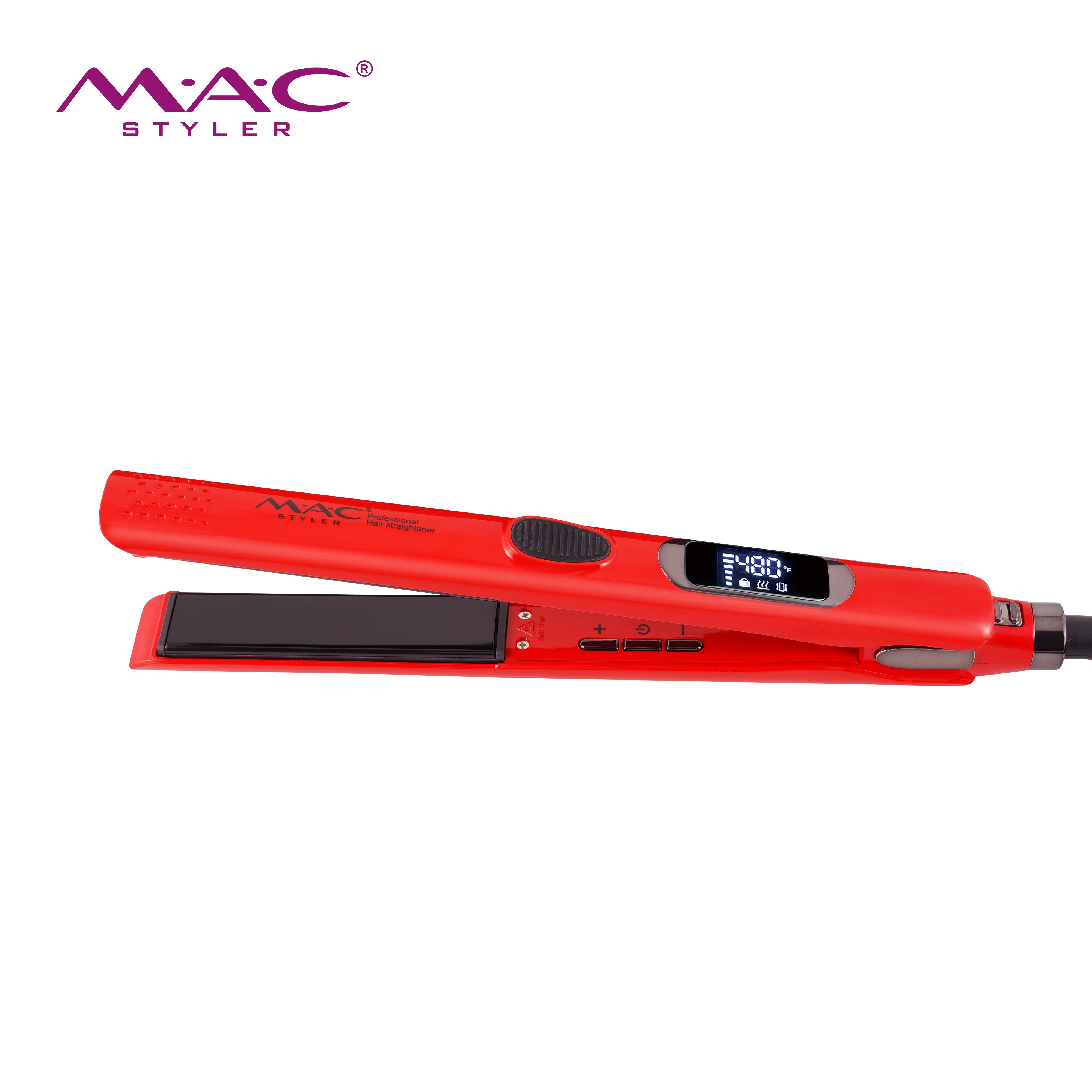 MAC 480F Professional Salon Fast Heat Black Metal Hair Straightener Nano Titanium Vibrating Flat Iron OEM Hair Straightener