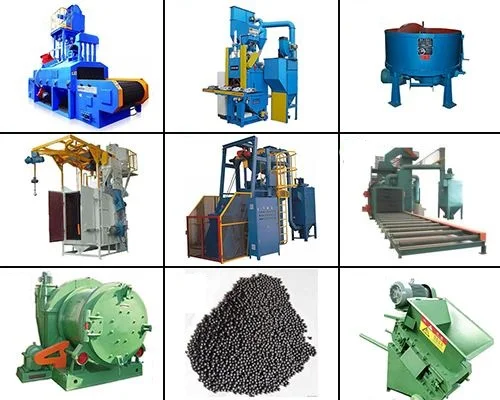 rubber belt tumble type shot blasting machine with automatic loading unloading system for for Sewing machine parts surface clean