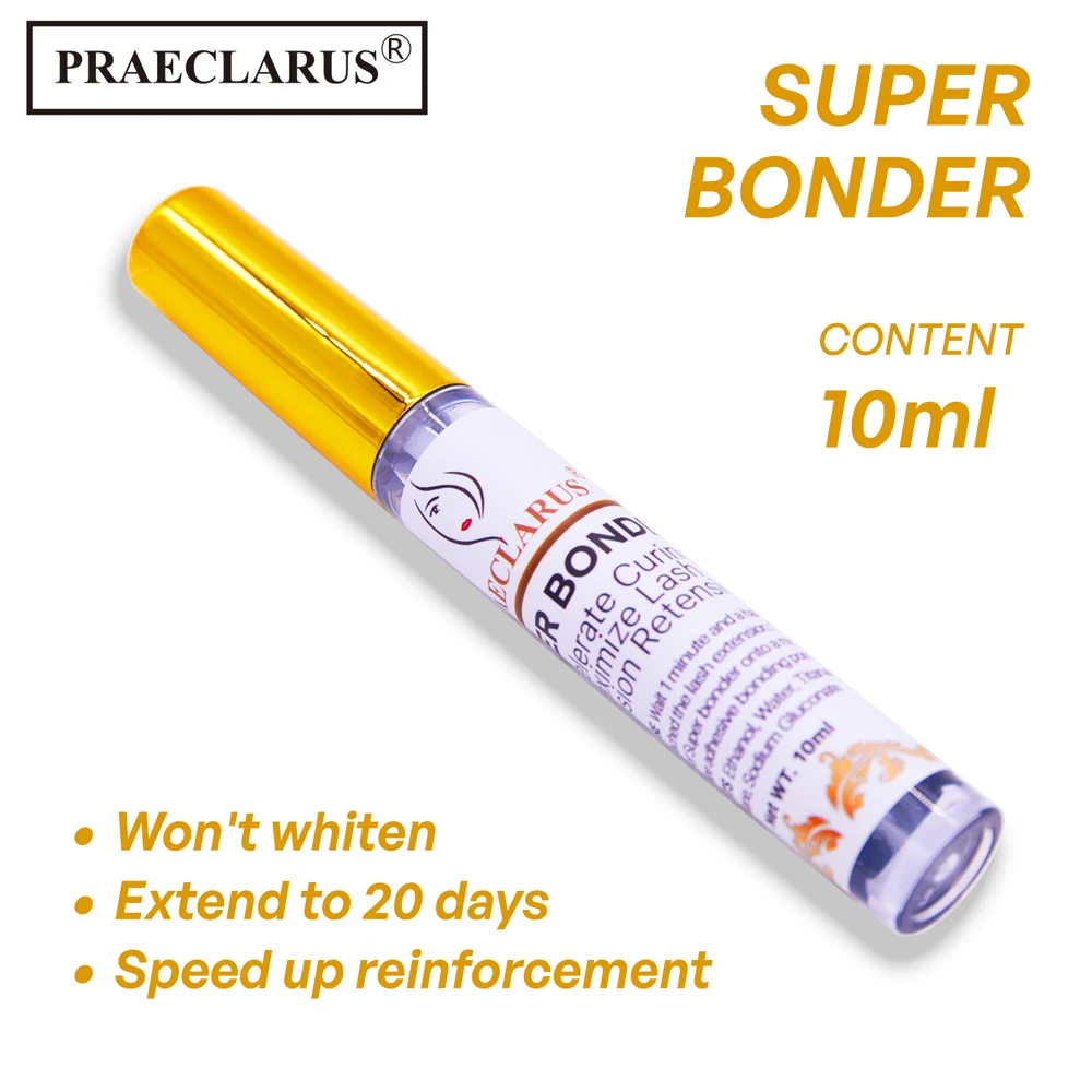 PRAECLARUS Eyelash Extension  Private Label Eyelash Glue Custom Logo 10g Low Humidity Eyelash Super bonder