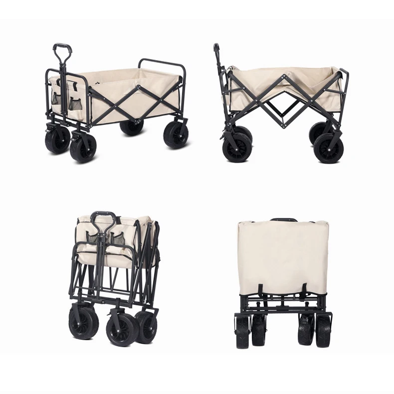 Outdoor Fold Trolley Extra Large Heavy Duty Beach Cart Collapsible Utility Wholesale Folding Wagon