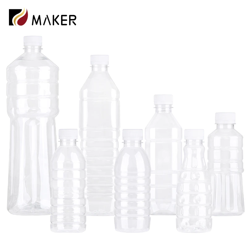Wholesale plastic transparent food grade PET juice drink bottles 300ml 500ml 900ml 1500ml  1L 1.5L empty mineral water bottles