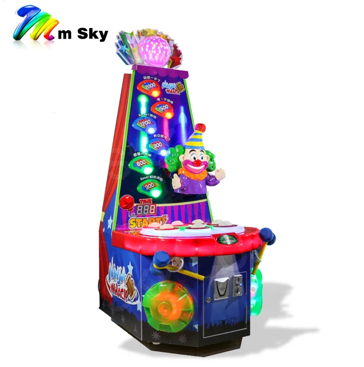 Coin-Operated Indoor Whack Mole Arcade Game Machine Family Entertainment Kids Parents Wooden Skill-Based Amusement Park