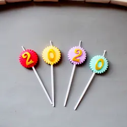 Birthday Candles Sunflower Shape Pastel Birthday Cake Number Candles For Party