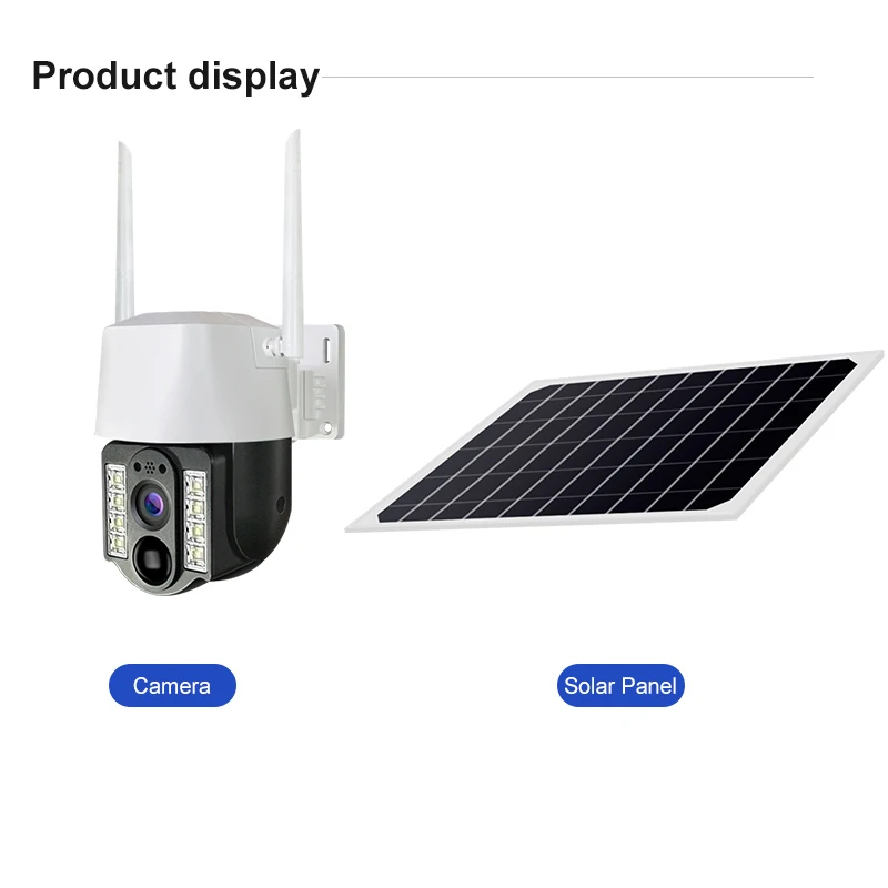 vc3-4G 2mp 4g 7.5w  Solar Panel Power  Outdoor Wireless Ptz Security Camera With Sim Card V380 Pro