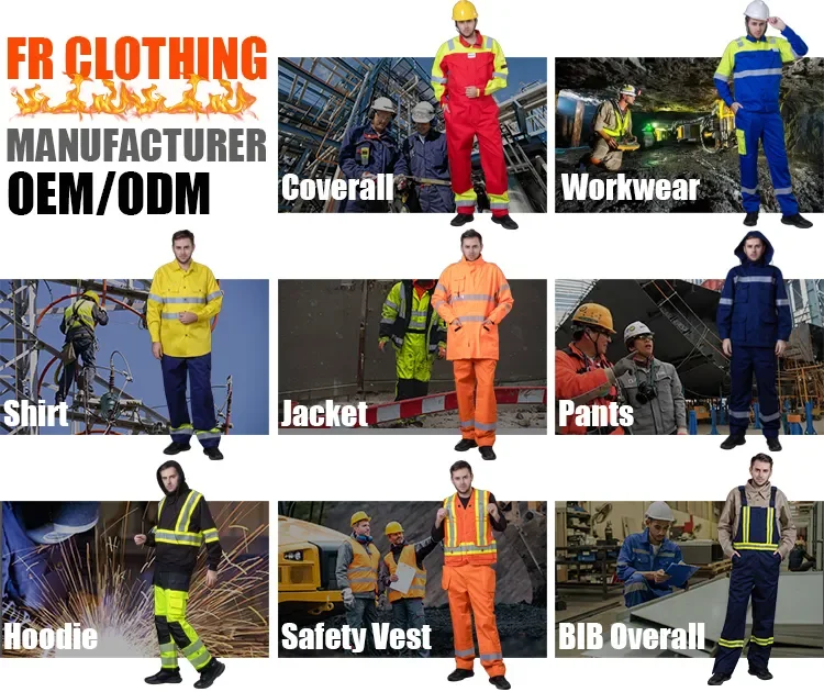 Industrial Safety Clothing EN1161 EN11612 Flame Retardant Fire Resistant Clothing for Workwear Uniform