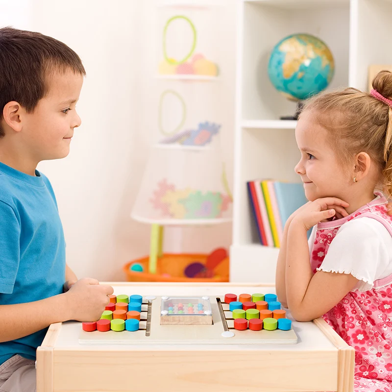 2-player Battle Game Friendly Safe Wood Sliding Puzzle Board Games for Kids Boys Girls