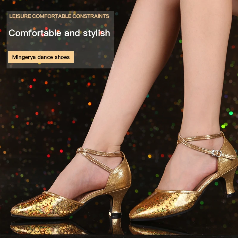 Low Heel Women Latin Dance Shoes Performance Shoes Modern Ballroom Dancing Shoes Ladies 3.5/5.5cm Heels