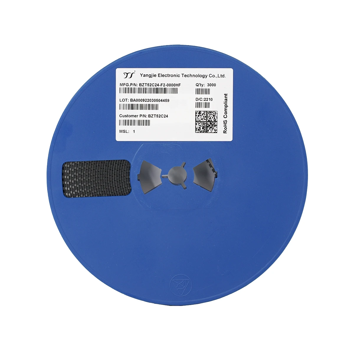 YANGJIE brand Zener diode BZT52C24-F2-0000HF SOD123 24V 0.25W marking WO BZT52C24