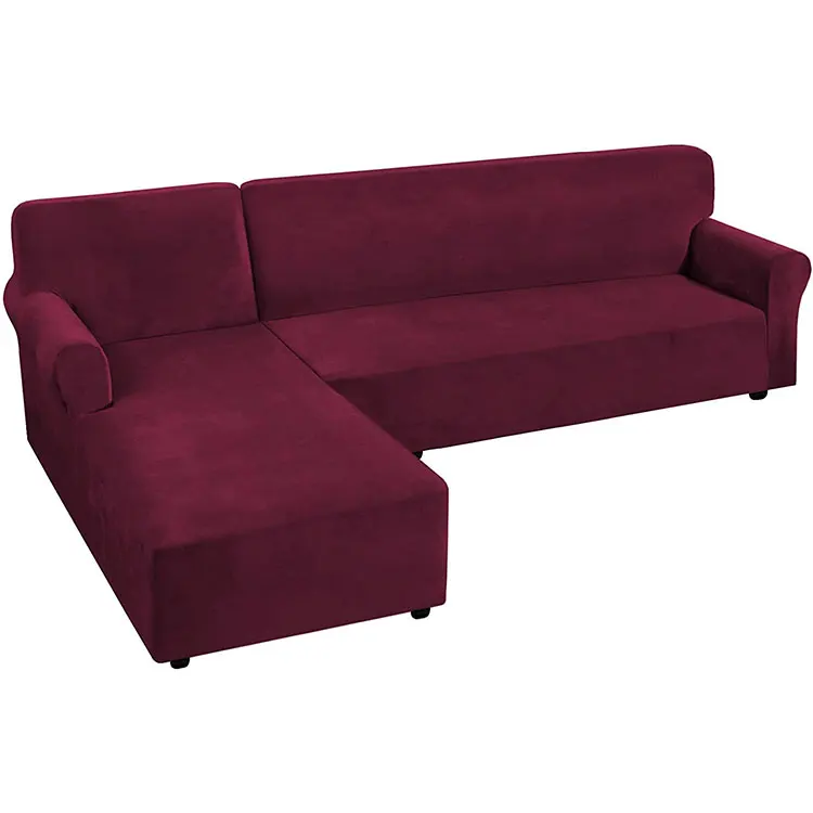 Velvet Plush L Shaped Sofa Elastic Furniture Couch Slipcover for Living Room Stretch Slipcover Couch Cover/velvet sofa cover