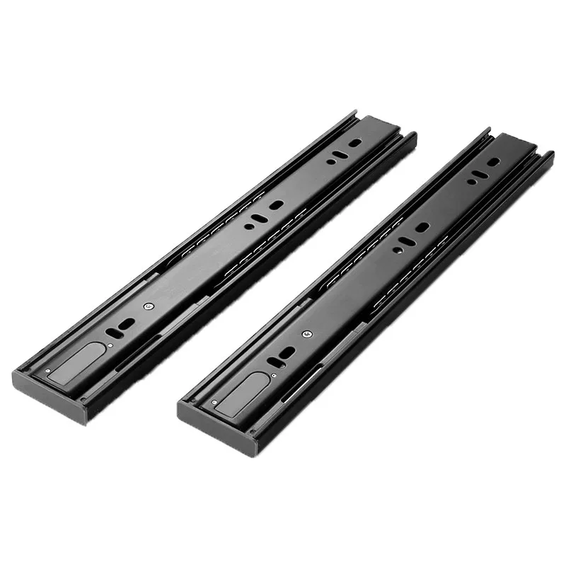 Furniture Kitchen Cabinet 3-Fold Full Extension Telescopic Channel 35mm 45kg Soft Closing Ball Bearing Drawer Slide