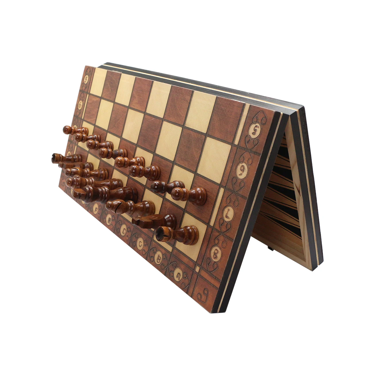 Luxury Wooden Chess Set Folding Magnetic Large Board  Travel Chess Board Game Puzzle Game For Kids And Adults