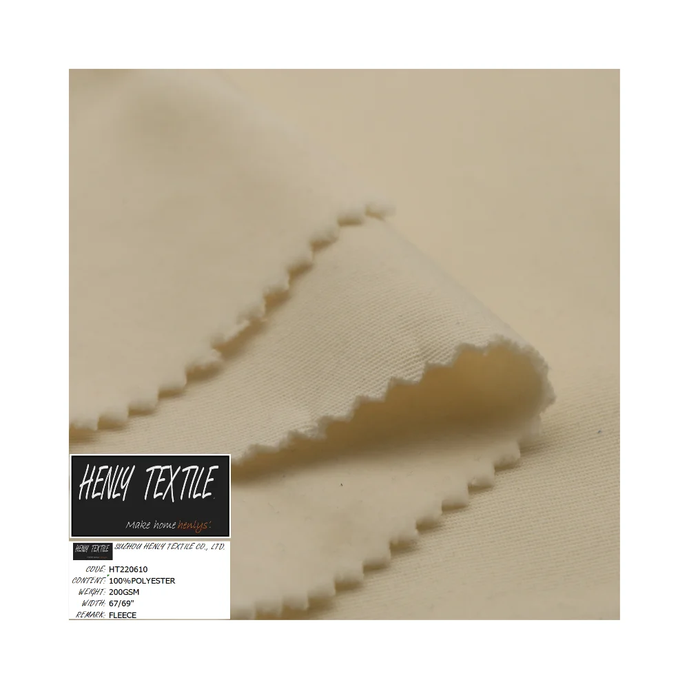 HT220610 100%POLYESTER 200GSM KNITTED FLEECE FABRIC FOR CASUAL CLOTHING