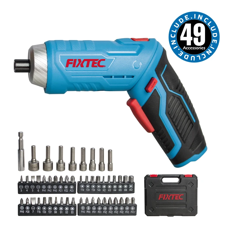 FIXTEC 4V Electric Screwdriver 1500mAh USB Rechargeable Cordless Power Screwdriver with LED Light Adjustable Torque