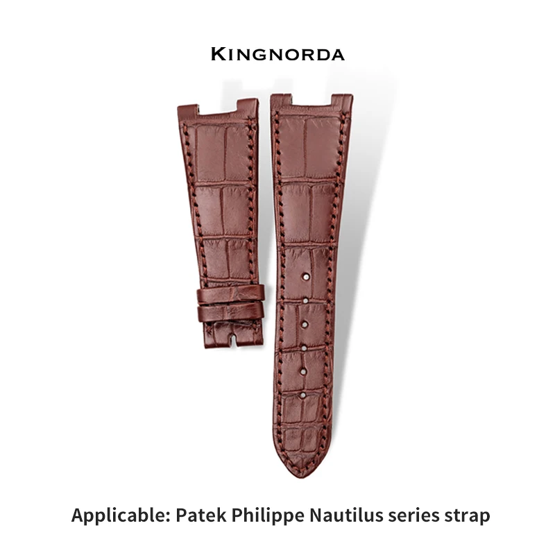 Professional Production 25MM Leather Handcraft Brown Straps For Pp Nautilus Strap