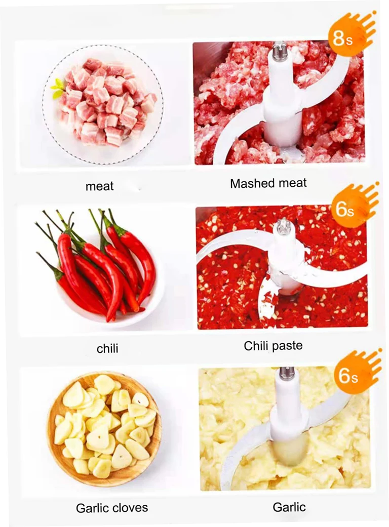 4l Multipurpose Big Chopping Grinder for Kitchen Industrial Commercial Home Multi Electric Slicer Food Processor All in 1