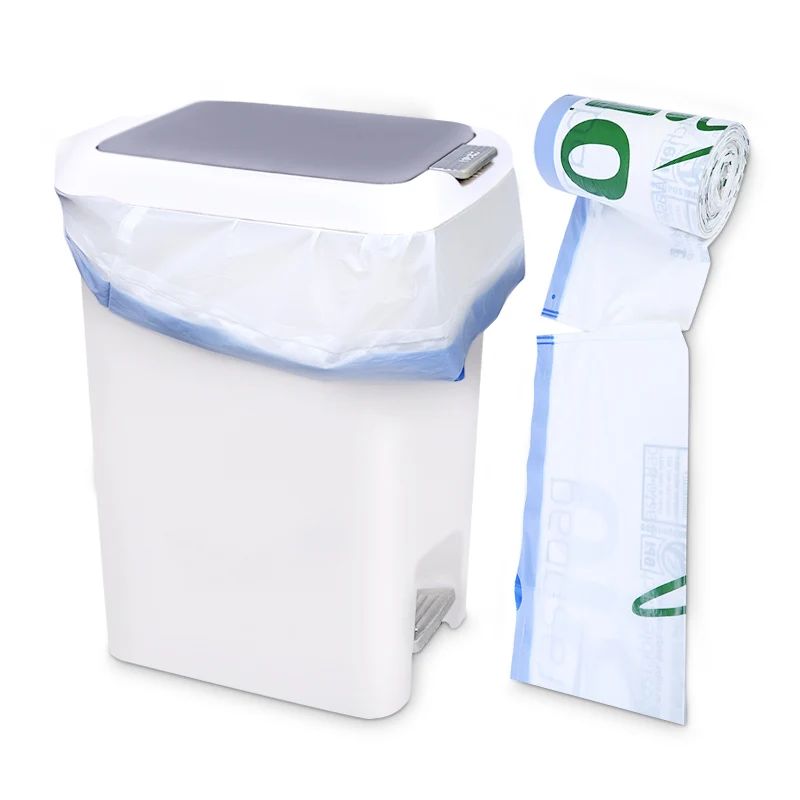 Wholesale Household PLA+PBAT Corn Starch Degradable Rubbish Bags Plastic Compostabel Biodegradable Garbage Trash Bag on Roll