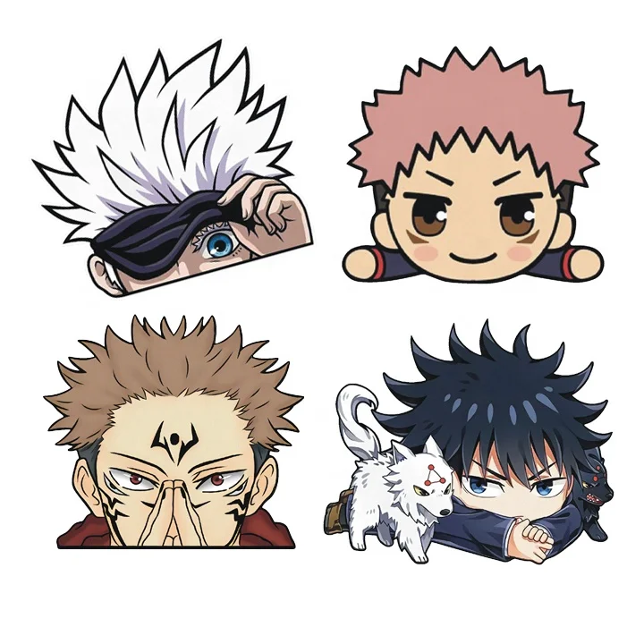 17 design 19cm Big Size Anime Car Reflective Peek Vinyl stickers and decals Fan of Jujutsu Kaisen Car Decoration