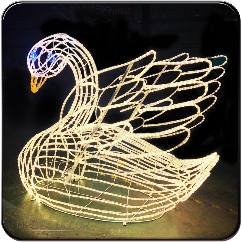 Hot sales Outside wedding garden festival decoration ip65 waterproof led motif swan led light