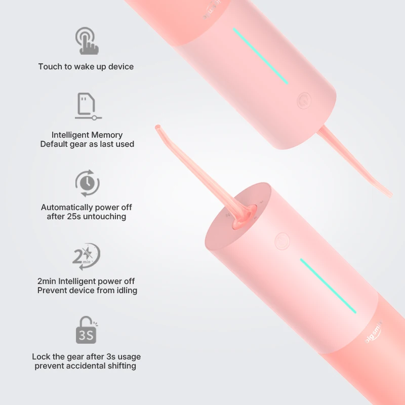 Water Dental Flosser Teeth Cleaning 5~160PSI 200ML Cordless Braces Flossers Cleaner Portable Oral Irrigator for Travel Home