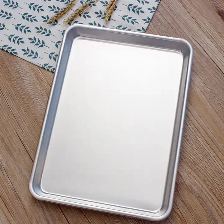 food serving tray Rectangular Thickened Silver Stainless Steel Pan Baking Tray Grill Plate Cookie Sheet Oven Pan