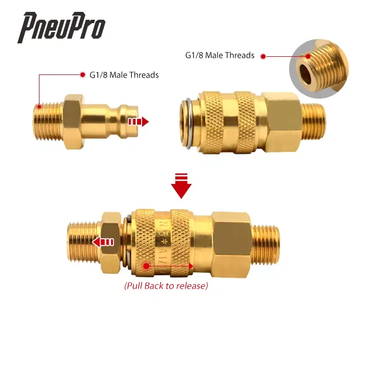 PneuPro(231-1501-00) DN 5 Quick Coupling brass fitting quick coupler compressor medical gas quick coupling male