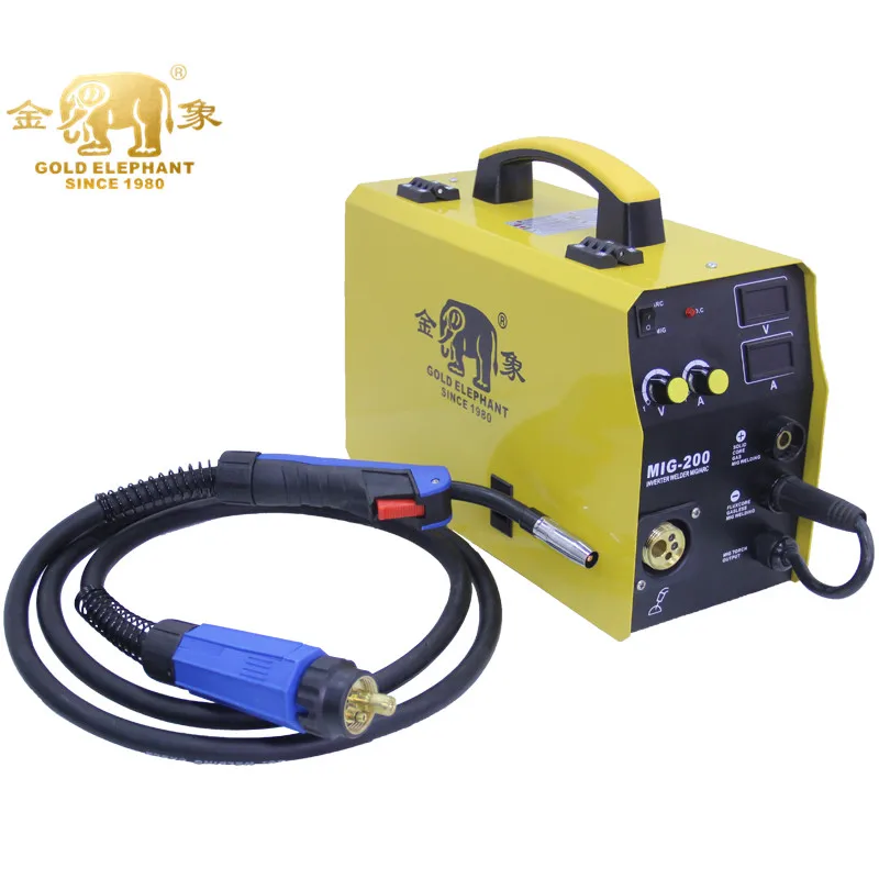 Золотой Elephan хорошая цена MIG 200 газ co2 машина mig инвертор igbt алюминиевый сварочный аппарат