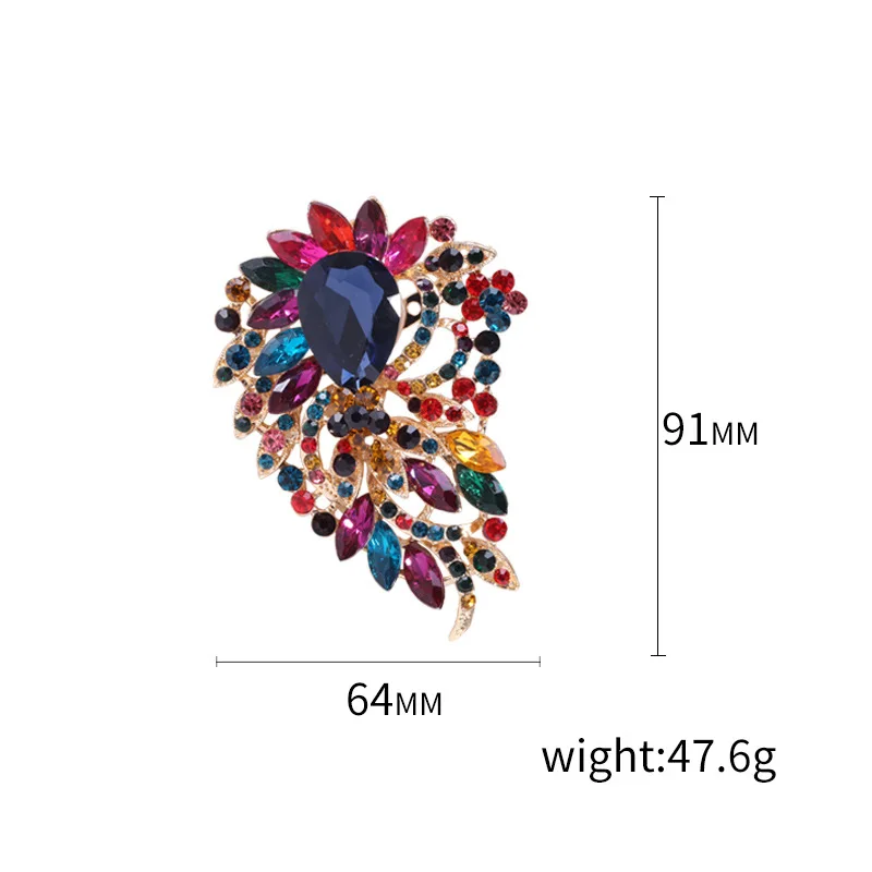 DAIHE 2024 New Arrival High Quality Wedding Bridal Brooch Pin Crystal Rhinestone Brooch