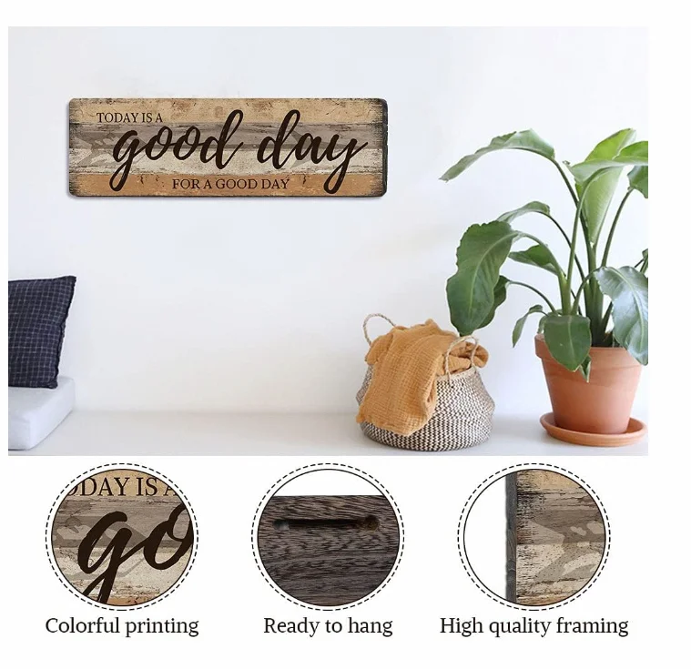 Customized Vintage Rustic Wood Decorative Hanging Wood Wall Plaque Sign Farmhouse Wall Art