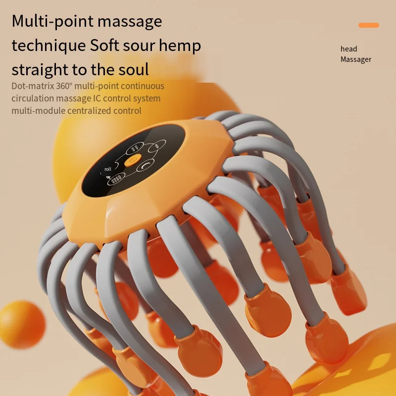 Hot Sale Promotes Blood Circulation Relieves Fatigue 20 Claw Electric Head Scalp Massager Cordless Octopus Head Massager
