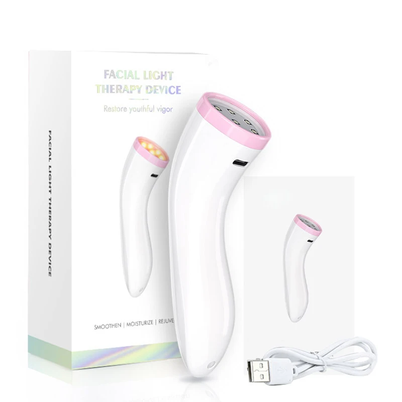 led red & blue facial light therapy device Home use beauty equipment skincare wand massager red face light therapy machine