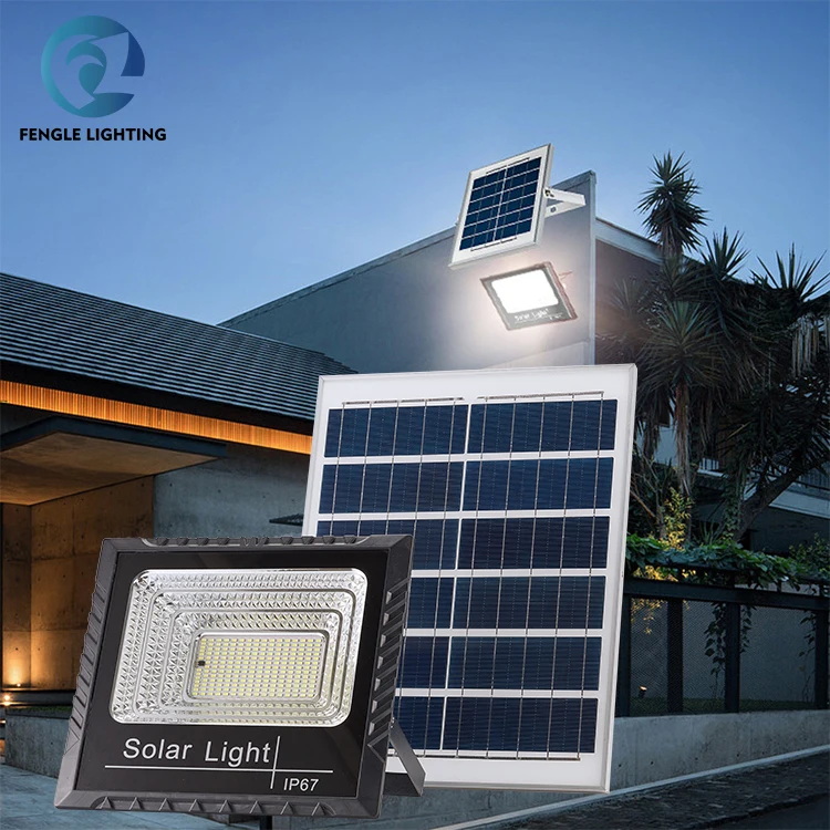 Высокая яркость уличный Ip67 водонепроницаемый свет управления Солнечная лампа 25 Вт 40 60 100 200 Солнечный светодиодный прожектор