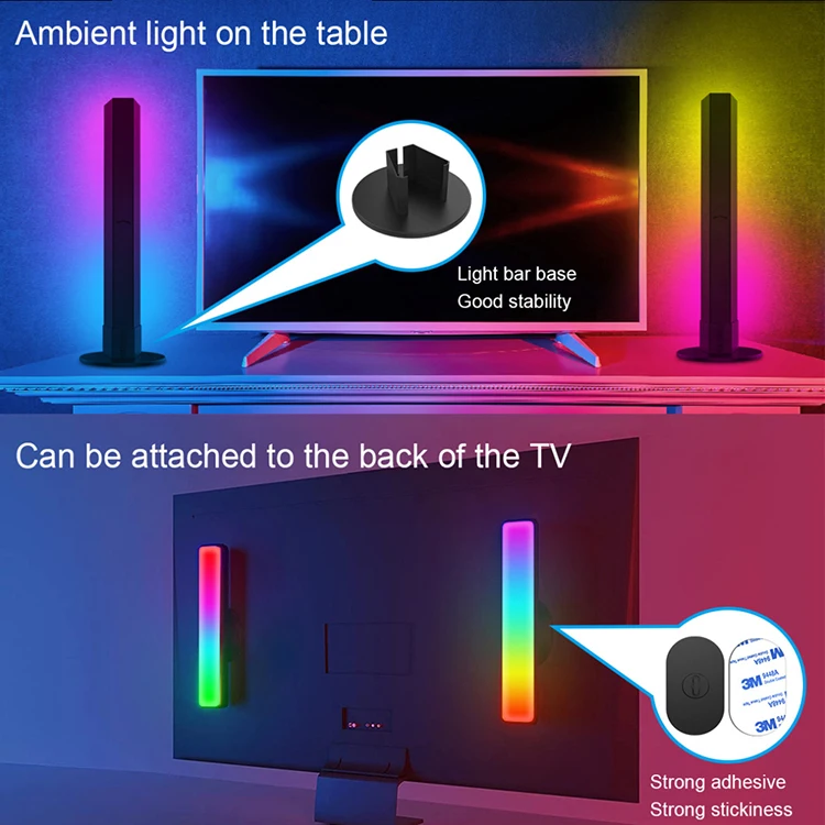 Desktop Interior Atmosphere Room Decoration Lights Gaming TV Light Bar RGBIC Smart LED Ambient Light Bar TV For Room TV