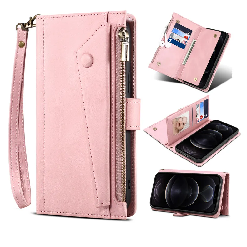 Iphone 13 Girl Women Crossbody Cell Phone Stand Cover Case Wallets Men Boy PU Leather Mobile Card Wallet for I Phone 13 pro max