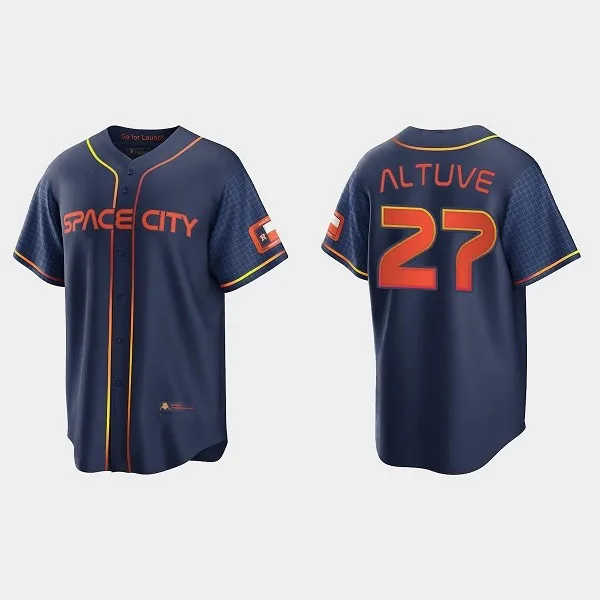 2022 New Stitched City Connect Baseball Jersey Houston Astro #27 Jose Altuve #44 Yordan Alvarez Top Embroidery Jersey
