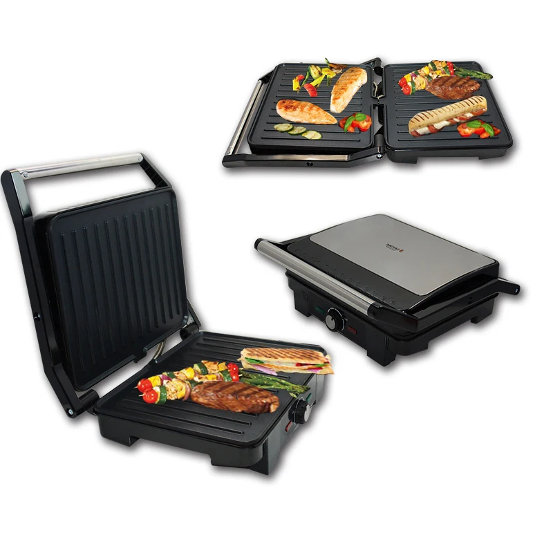 BBQ Steak Hamburger Panini Electric Sandwich Maker Grill Meat Roaster Machine Egg Frying Pan Breakfast Toaster