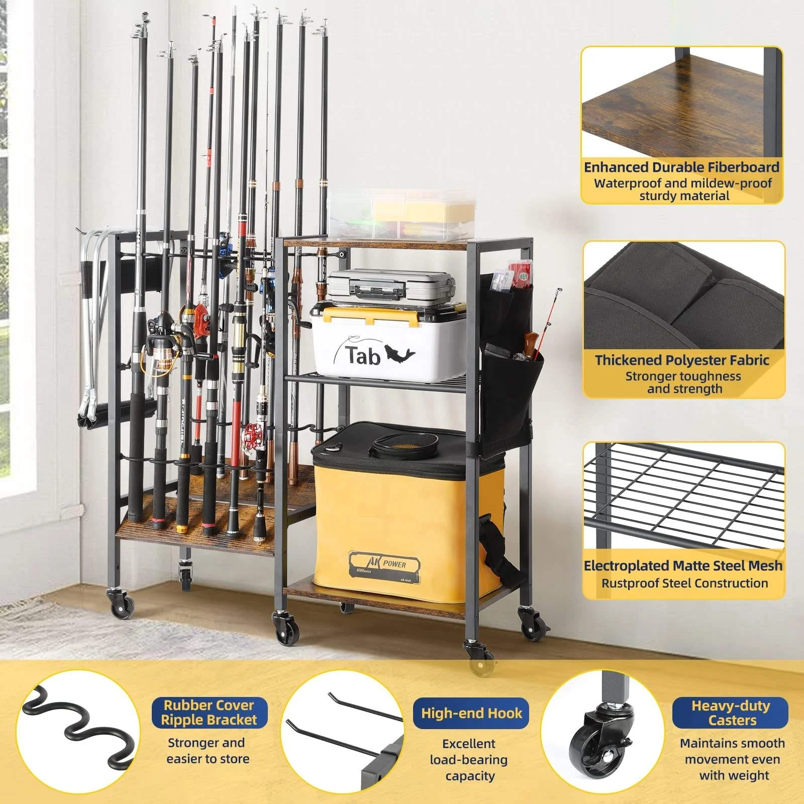Century Factory Wholesales Customized retail shop Fishing Gear Equipment Storage Organizer fishing rod   display rack