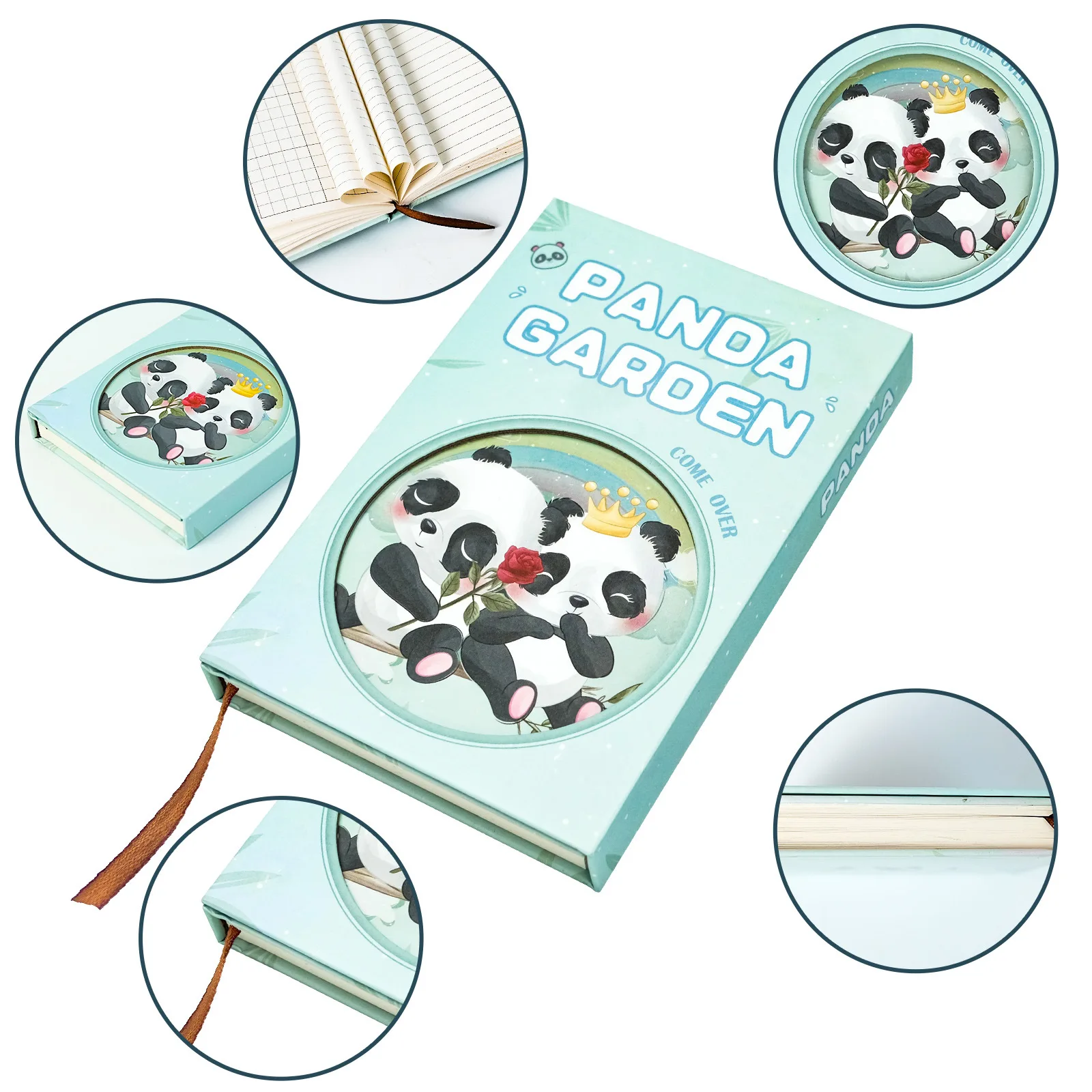 Panda Stationary Cartoon Mini Cute Panda Notebook Notepad Portable Hardcover