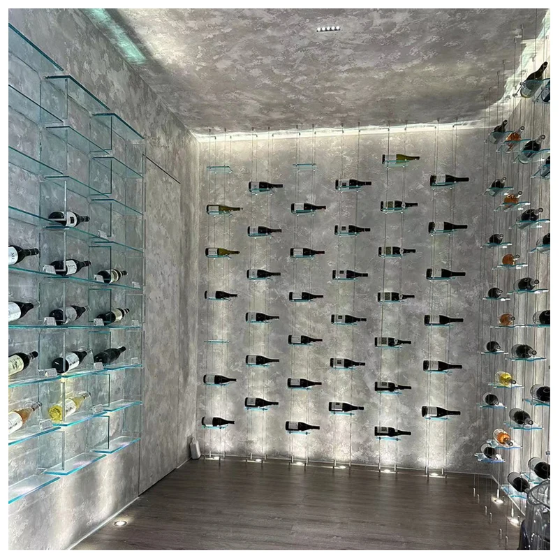 Luxury Glass Wine Cabinet Wall Mounted Wine Display Storage Rack