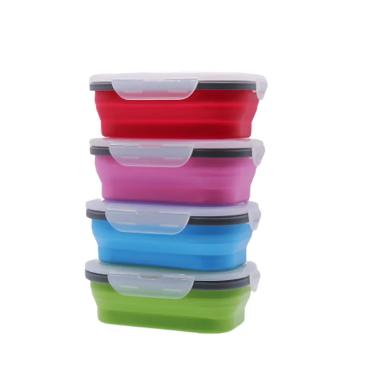 
Hot New Products OEM Personalized Promotional BPA Free Meal Prep Kids Foldable Silicone Lunch Box 