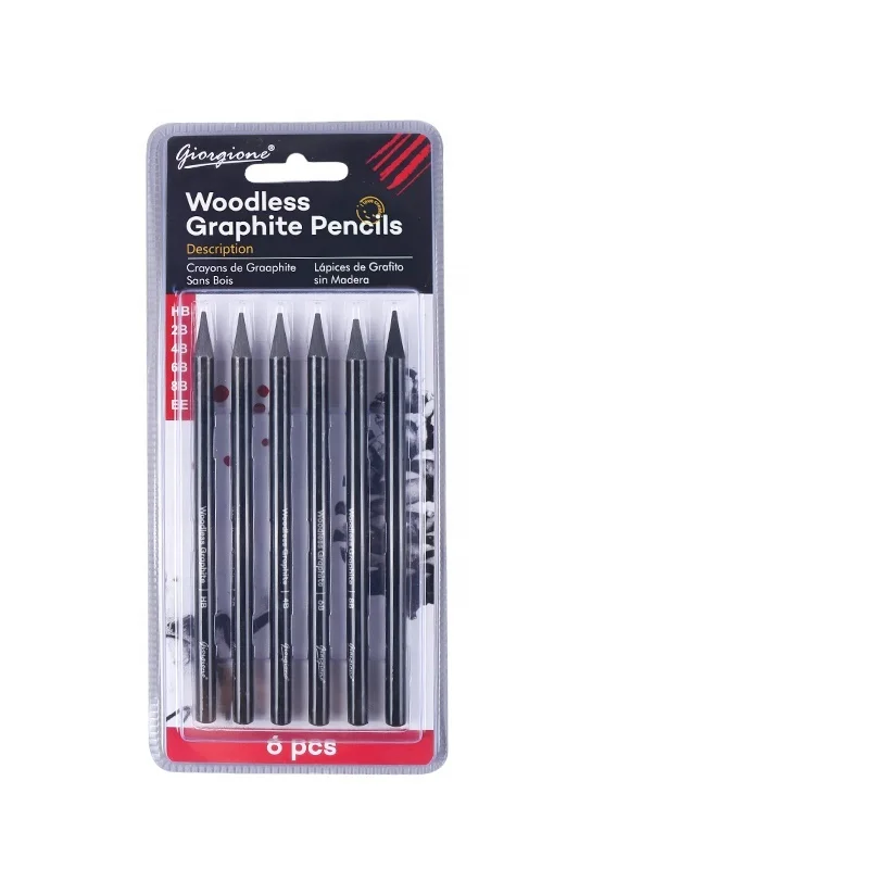 Giorgione G-WM3200 Artist Sketch Graphite 6pcs Charcoal Pencils Set For Sketching and Drawing