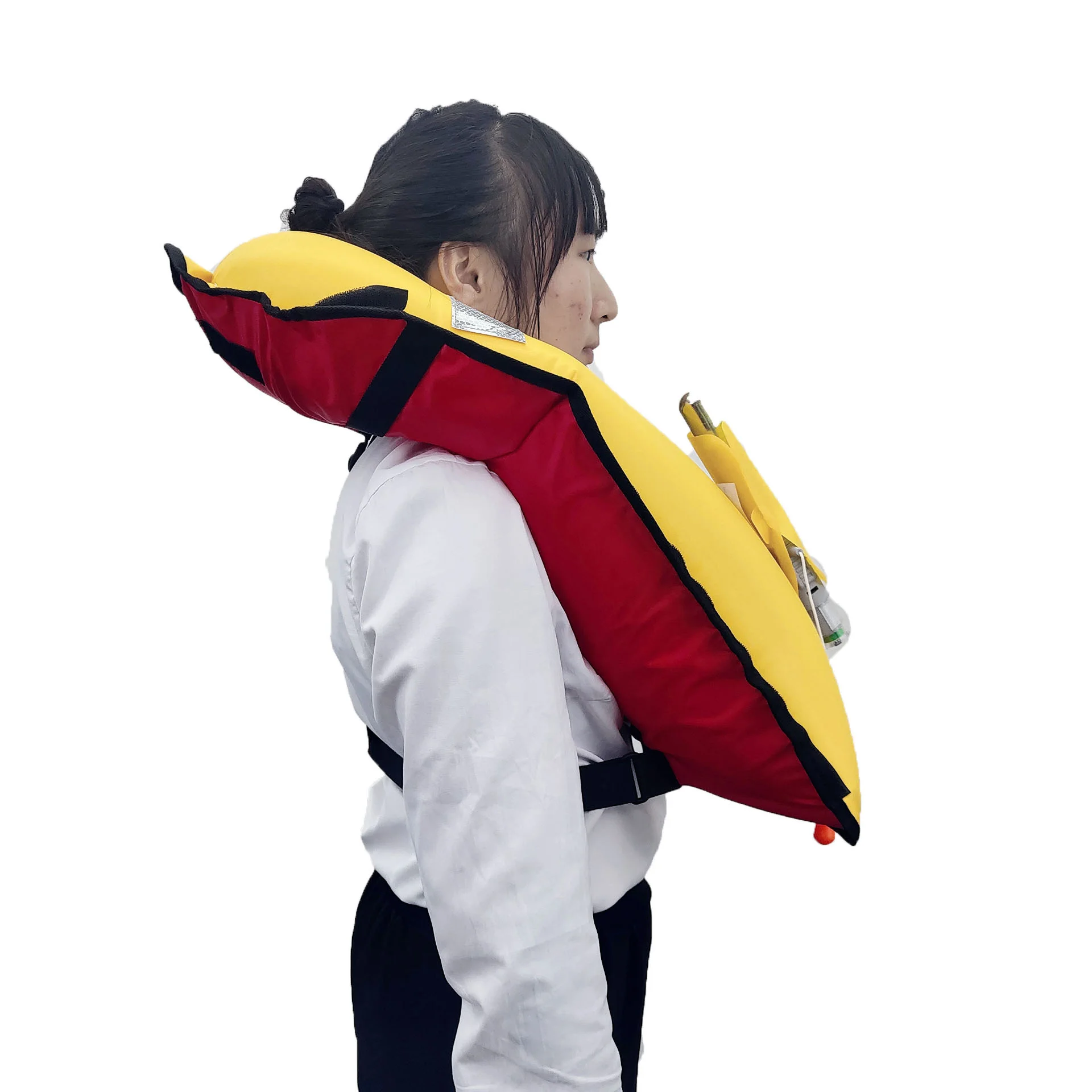 Eyson Customized Logo Inflatable Life Jacket Adjustable Fishing 150N Life Vest Adult Coast Guard Jacket