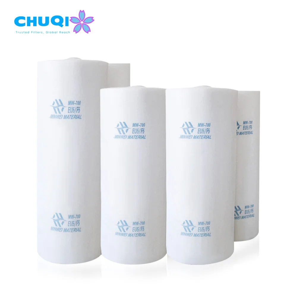 High Quality Customized F5 Medium Roof Ceiling Air Filter Media Stop Booth Spray Paint Air Filtration System Panel Cotton Filter