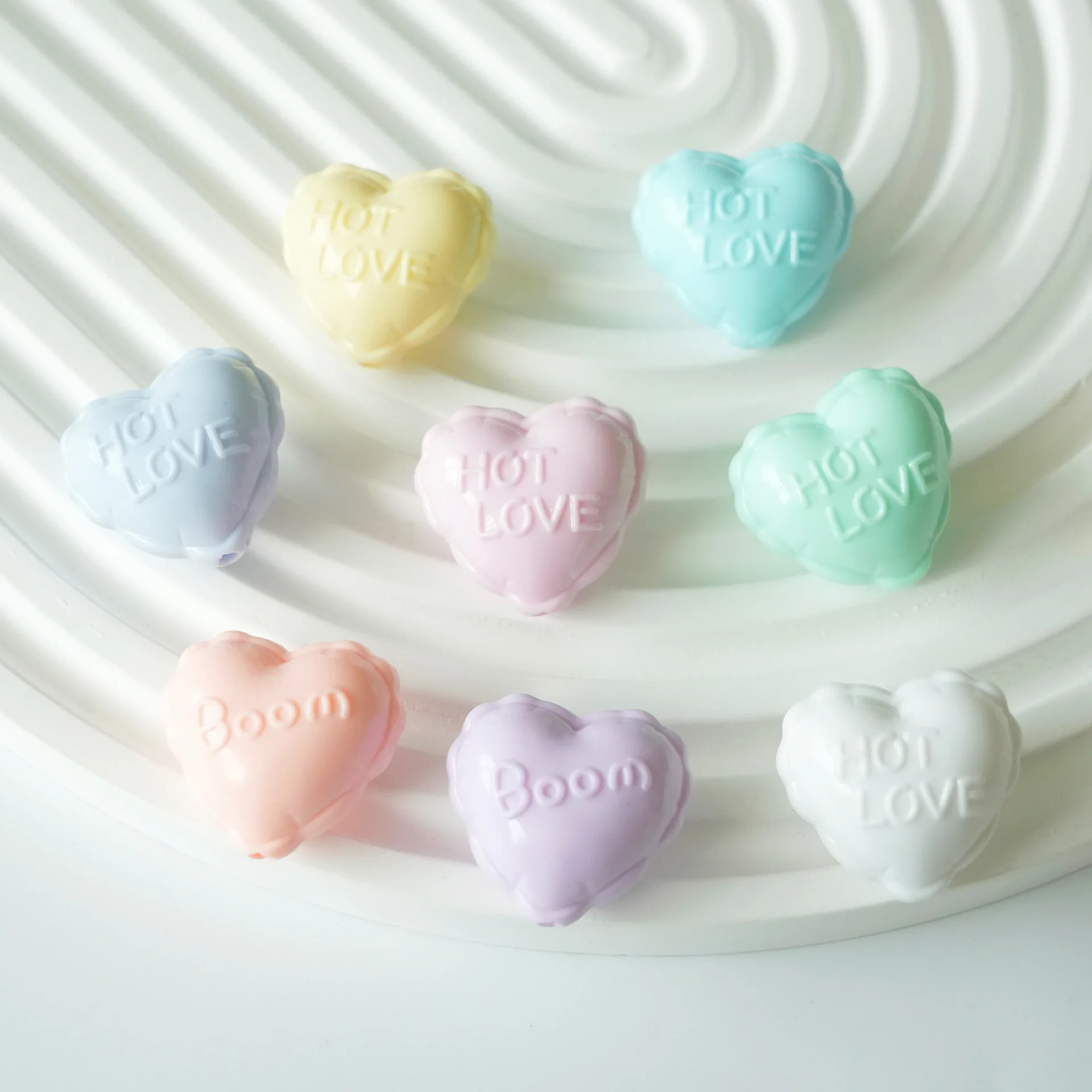 DIY fashion cream cube heart bow star shape acrylic beads charm for jewelry keychain phone strap making accessories wholesale