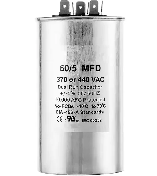 Hot sale  60UF SERIES Round Aluminium MOTOR RUN CAPACITOR for Air Conditioner CBB65