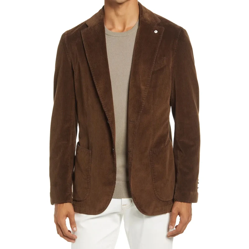 DAN759-Suit Jacket Men  Suit Men Suit Custom Made Corduroy Blazer Italian Style Simple Plus Size
