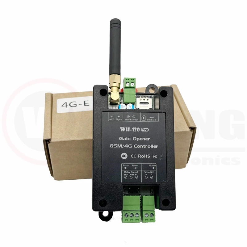 WH-120 Pro 4G GSM Gate Opener Relay Switch Wireless SMS Call Door Access Switch Remote Control Gate Door Opener 4G LTE