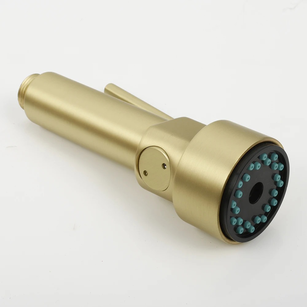 Brushed Gold Commercial Spring Faucet Pull Out Kitchen Mixer Taps