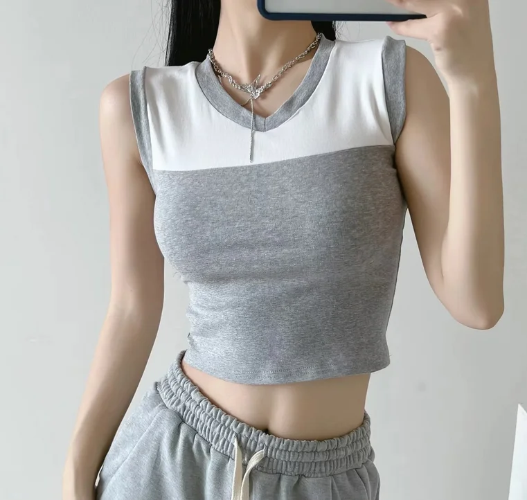 Runwaylover 1023 American Street Style Ladies Sexy Sleeveless Crop Tops