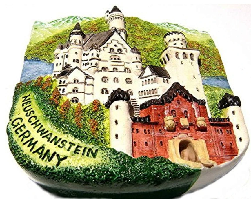 Resin Neuschwanstein Castle Germany 3D refrigerator magnets Travel souvenirs Home and kitchen decoration magnetic stickers