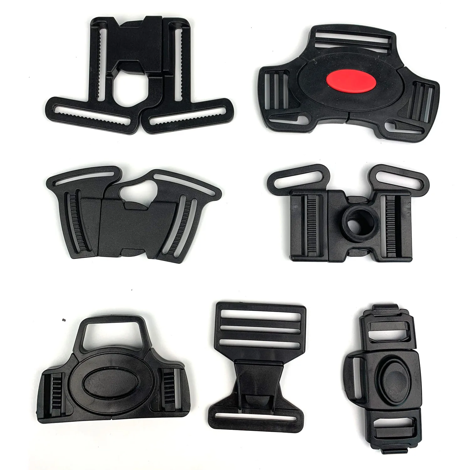 High quality nylon custom logo baby car seat accessories side release plastic safety belt buckle